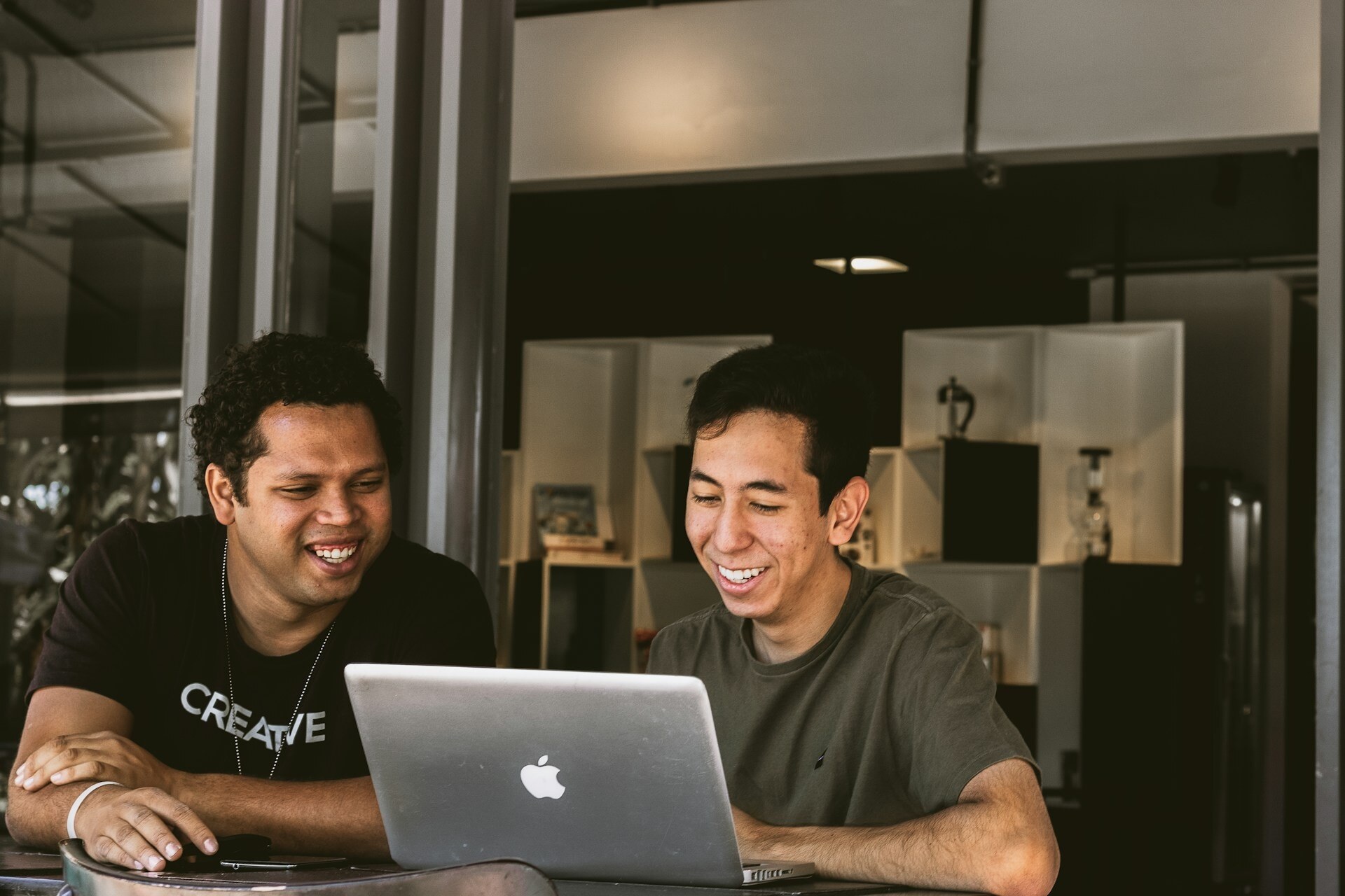 Two Men Working Computer