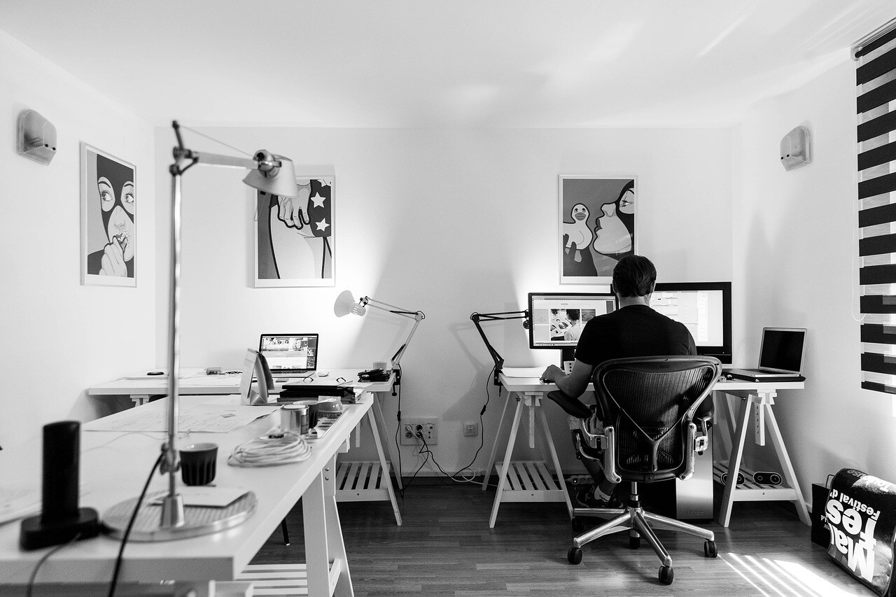 Man working on computer